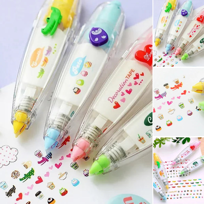 Decoratieve Pen met Cartoon Tape – Perfect voor Bullet Journals, Planners & Knutselen