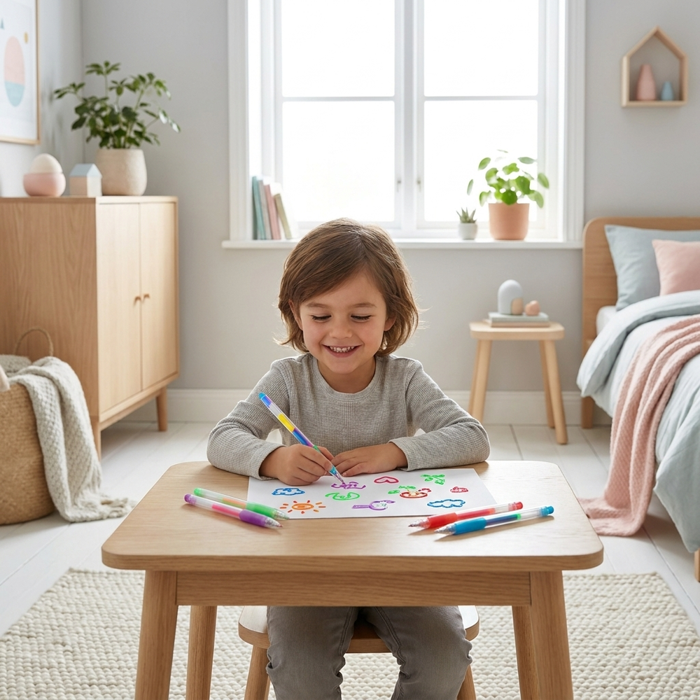 3D Gelpennen Set voor Kinderen – 12 Kleuren Glitter Gelpennen voor Tekenen & Knutselen