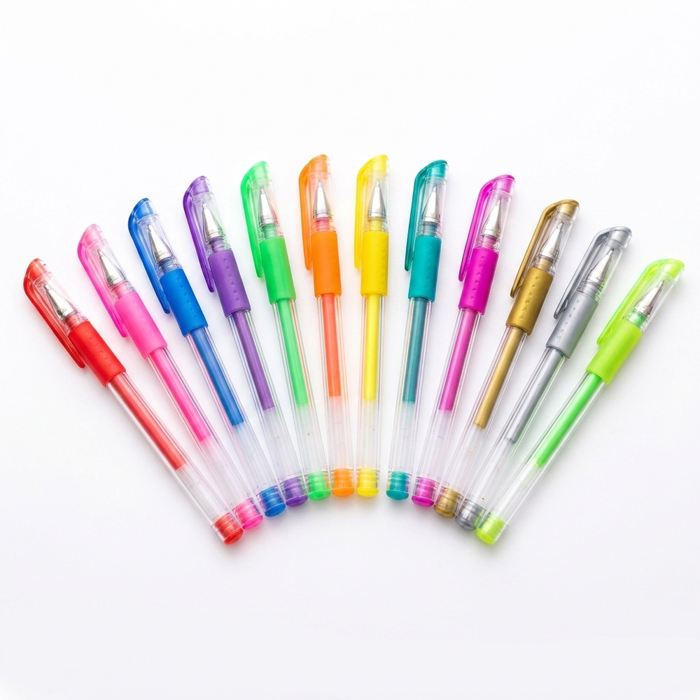 3D Gelpennen Set voor Kinderen – 12 Kleuren Glitter Gelpennen voor Tekenen & Knutselen