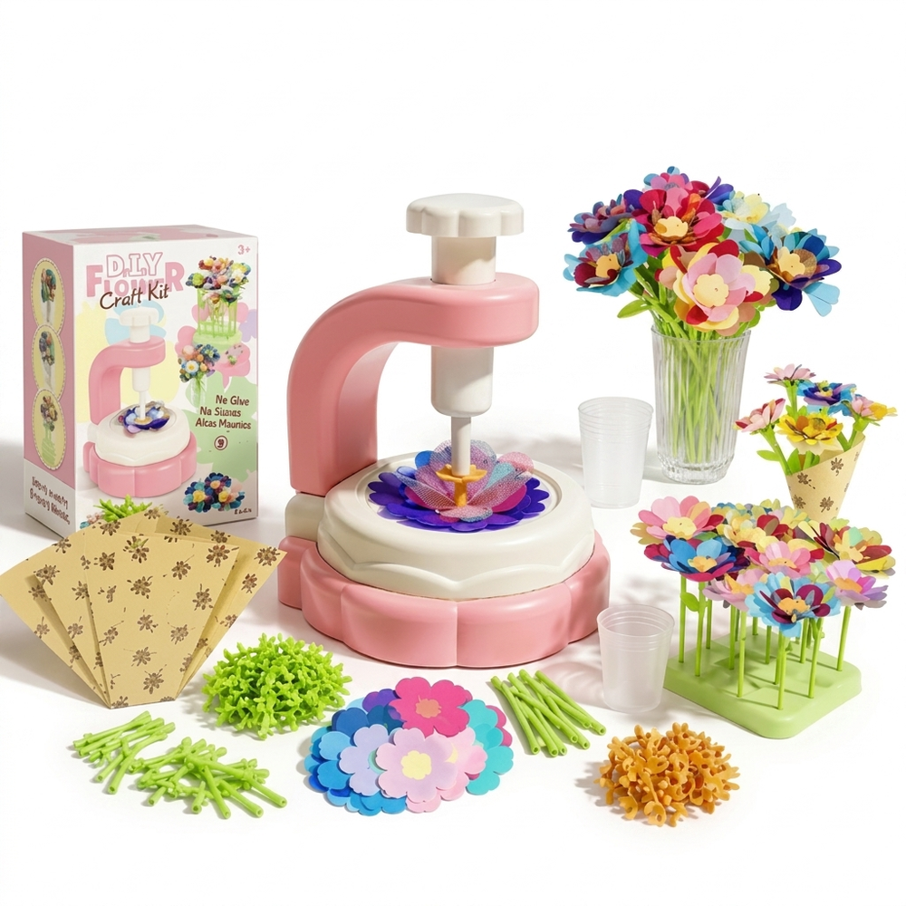 Bloemen-knutselset voor kinderen om zelf boeketten te maken