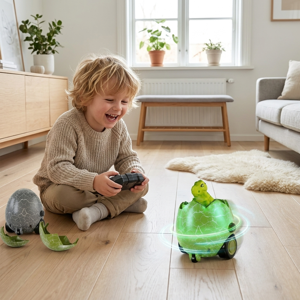 RC Dinosaurus Ei – Radiografisch Bestuurbaar met Licht, Geluid & Uitkomende Dino