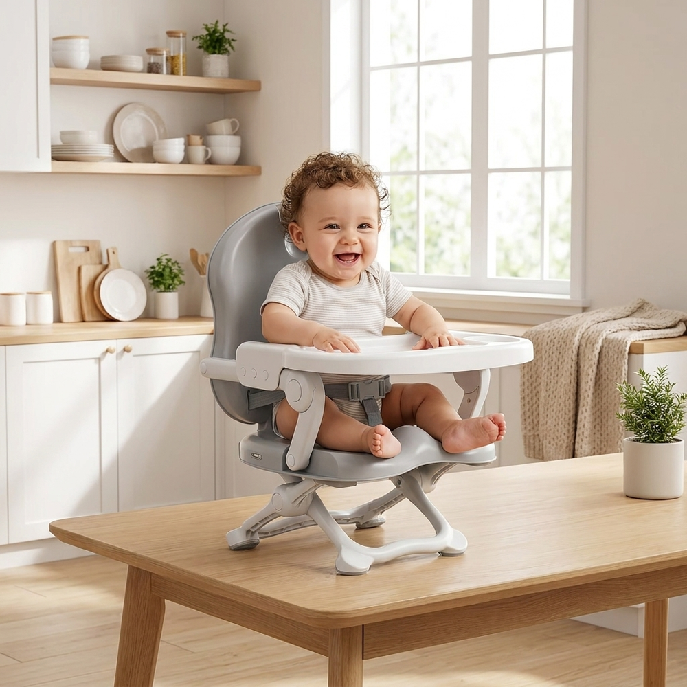 Opvouwbare Kinderstoel & Voedingsstoel – Compact en Draagbaar met Eetblad