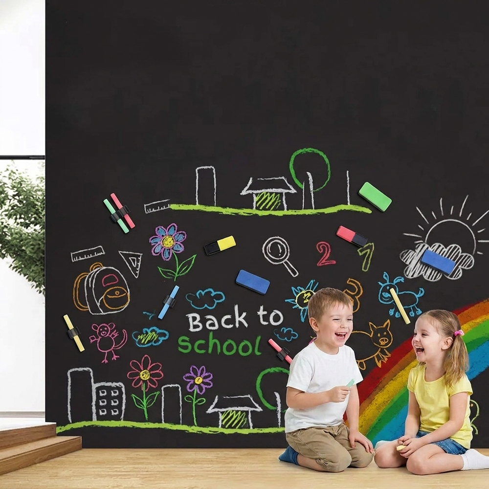 Magnetisch schoolbord voor kinderen 45x100 cm – zelfklevend en verwijderbaar