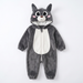Baby onesie met capuchon en dierenprint