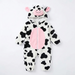 Baby onesie met koeprint en capuchon