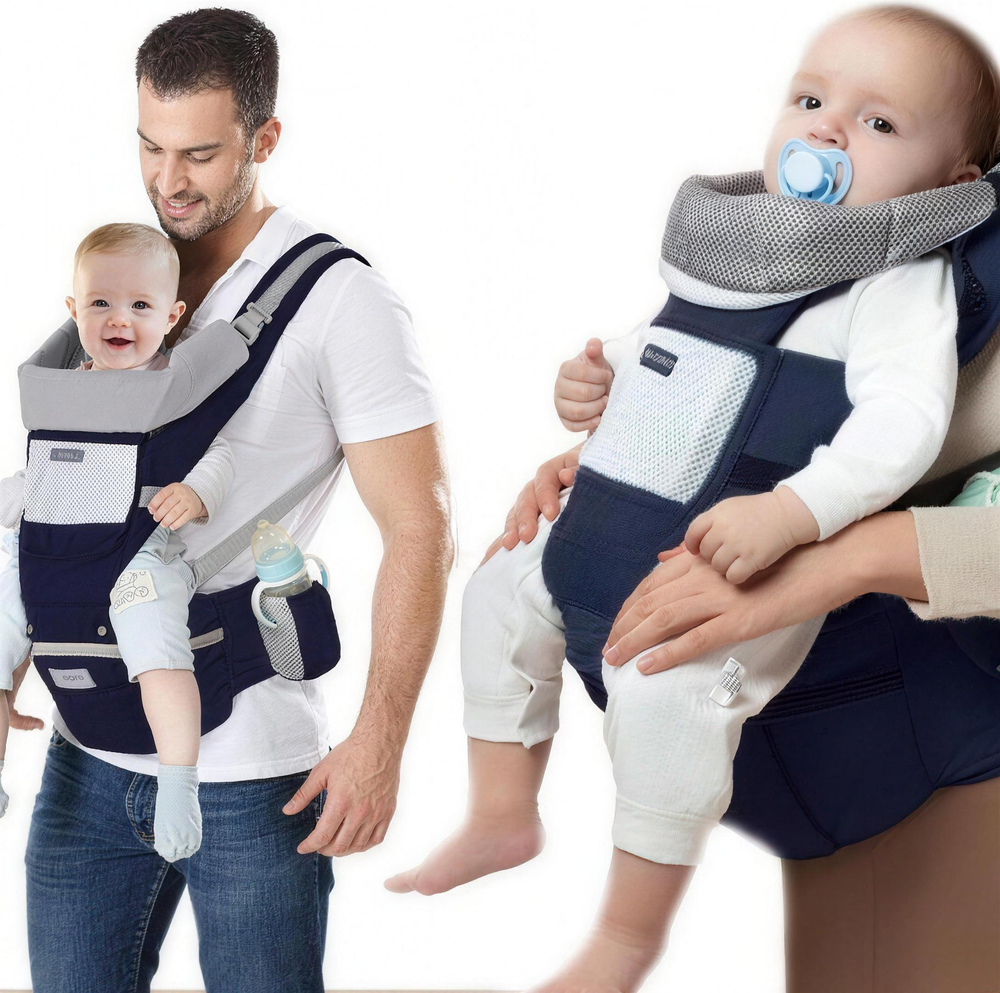 Baby Draagzak 6-in-1 – Ergonomisch & Verstelbaar met Heupzitje