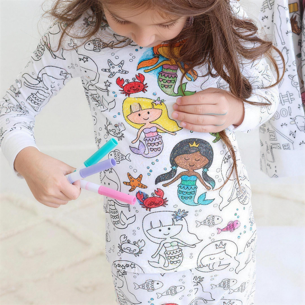 Kleur Pyjama Kind – DIY Pyjama Set met Textielstiften (3–8 Jaar)