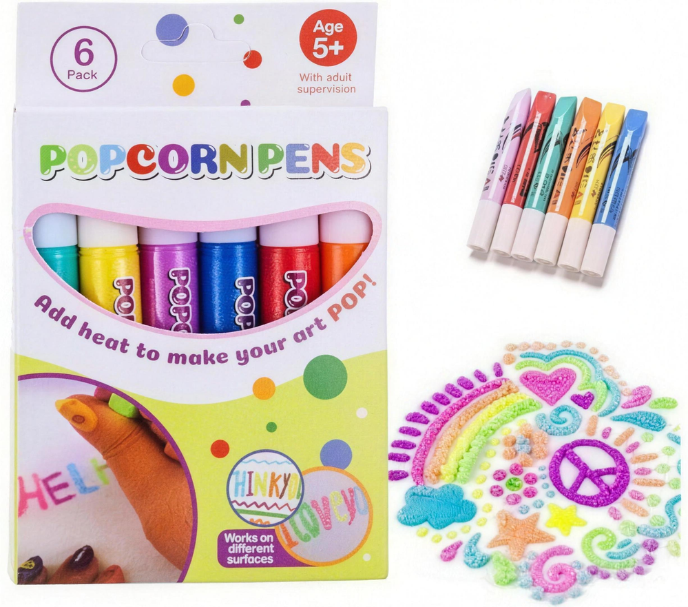 3D Puffy Knutselpennen voor Kinderen – CreatiGlow ColorPuff Studio | 12 Kleuren Set