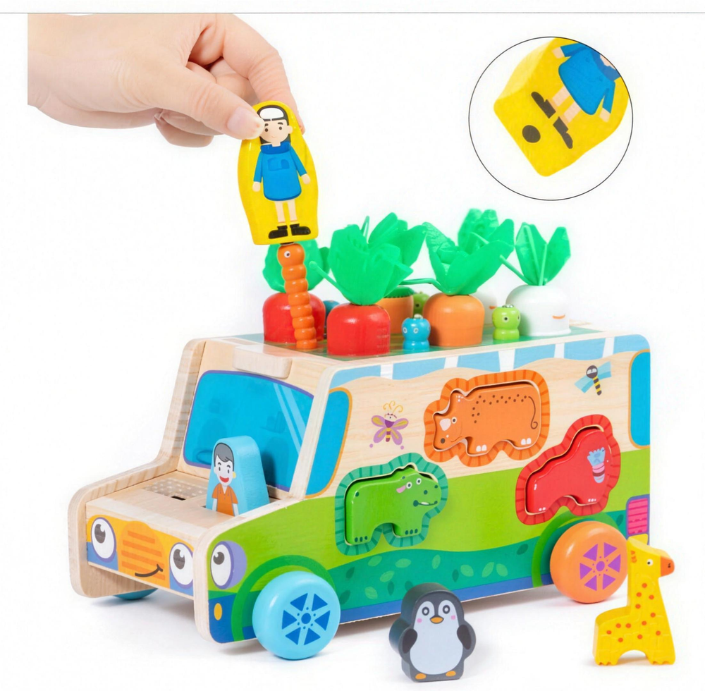 Montessori Houten Ark met Dieren – Educatief Speelgoed voor Peuters & Kleuters (3+)