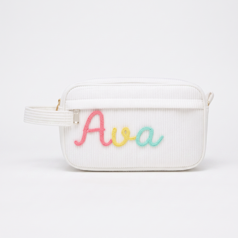 Gepersonaliseerd Etui met Naam – Stevig Ribfluweel Pennenetui voor School