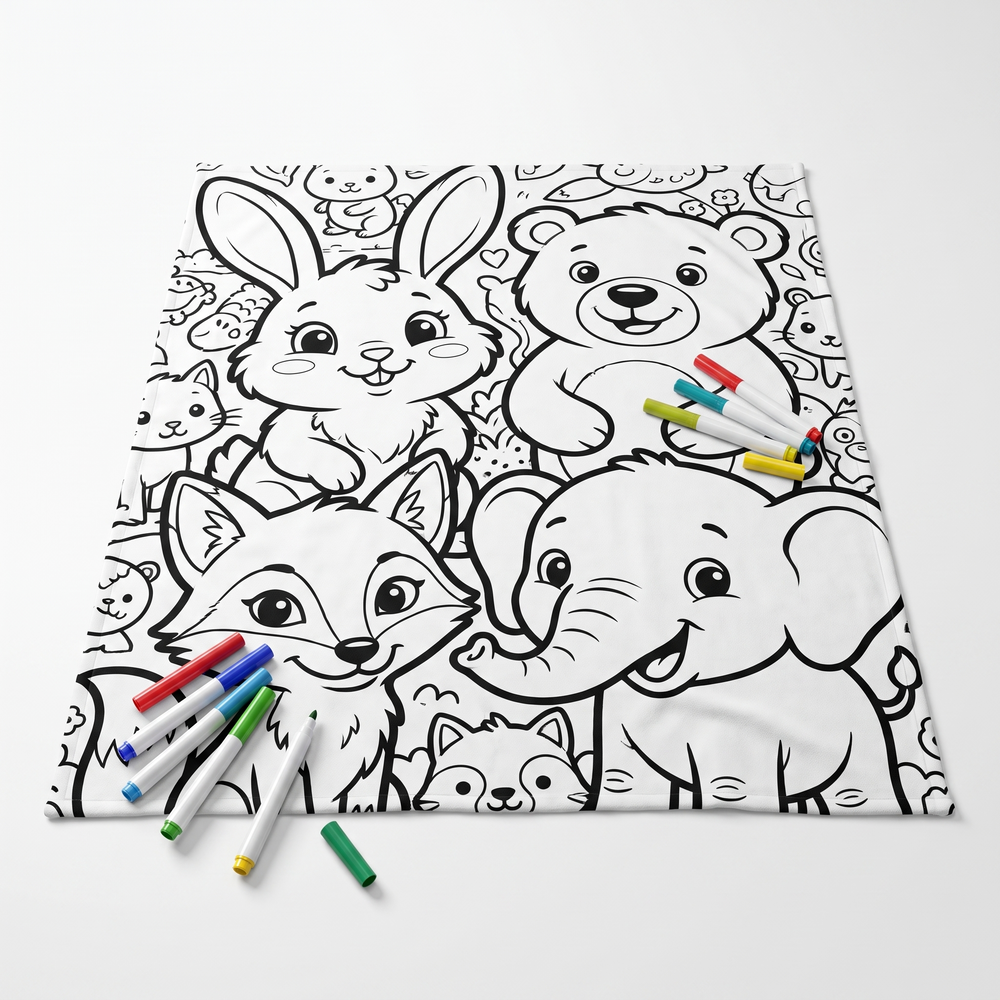 Grote Kleurdeken voor Kinderen – Wasbaar & Herbruikbaar Kleurkleed 100 x 150 cm