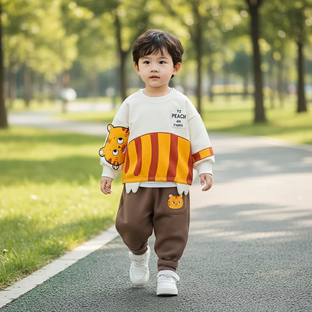 Zachte Tweedelige Kinderkleding Set van Katoen – Warm, Comfortabel & Perfect voor Dagelijks Gebruik