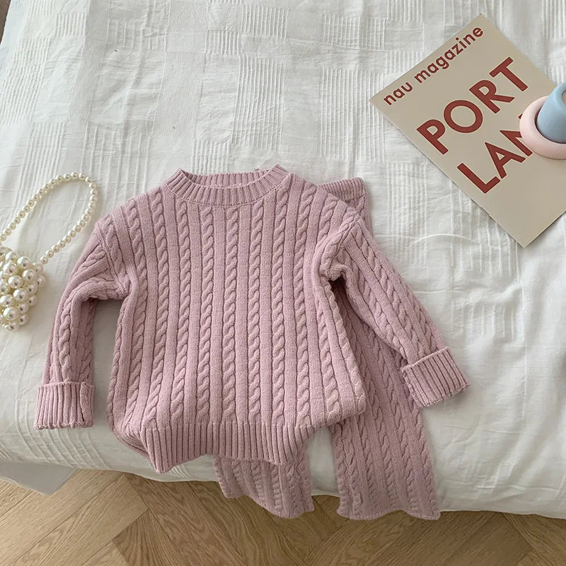 TinyCharm Gebreide Trui & Broek Set voor Kinderen