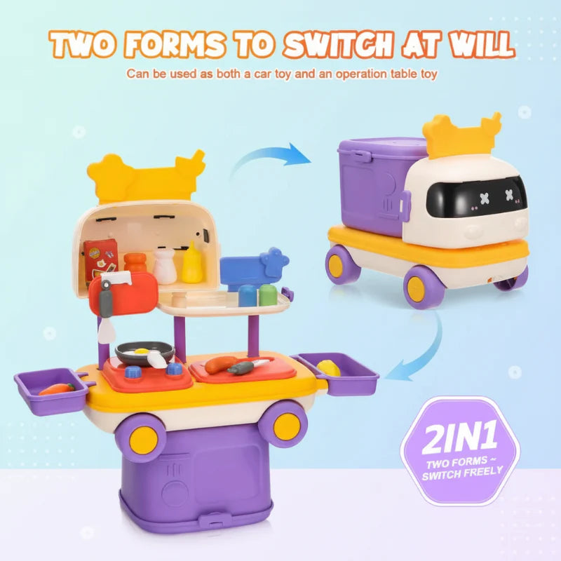 ChefMobile Speelkeuken Auto – 2-in-1 Rollenspel Speelset voor Kinderen 3+