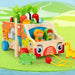 Houten trekwagen met dierenvormen, magnetisch hengelspel en sorteerblokken, montessori activiteitenspeelgoed voor peuter