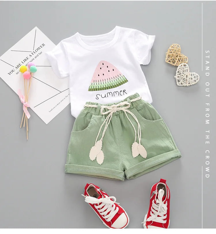 Zomerse Meisjes Outfit Set – Comfortabel Katoen | Luna & Fleur Kleding Maat 1-4 Jaar