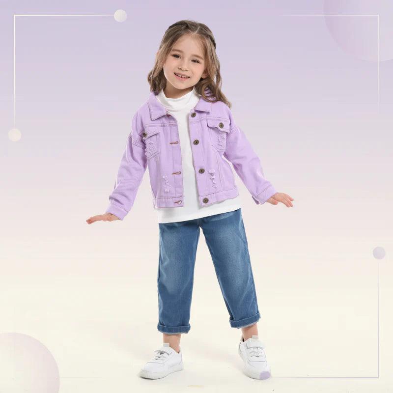 Candy Color Spijkerjas Kinderen – Lichtgewicht Denim Jas | 6-12M-7jr