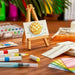 Textuurstiftset met 24 kleurstiften en reliëfsjablonen – schuimschijven en waterpenselen | tekenset