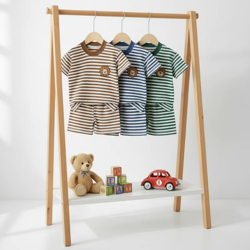 Gestreepte 2-Delige Kinder Outfit – Trendy Set voor Jongens & Meisjes