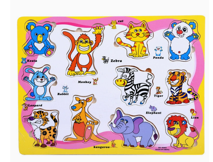 Houten Puzzel Set Kind – Educatieve Puzzels (6-in-1, 3+)