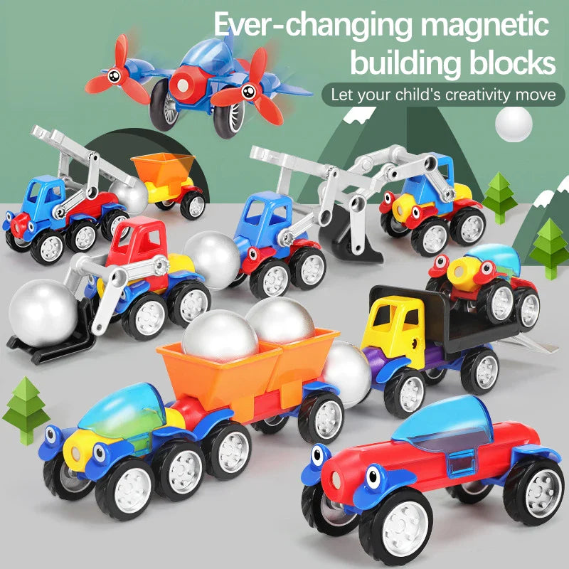 Magnetic Cars – Magnetisch Bouwplezier – Magnetische voertuigen Speelgoedset