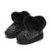 Glitter winterlaarzen kinderen met warme voering – imitatiebontrand, TPR-zool | snowboots