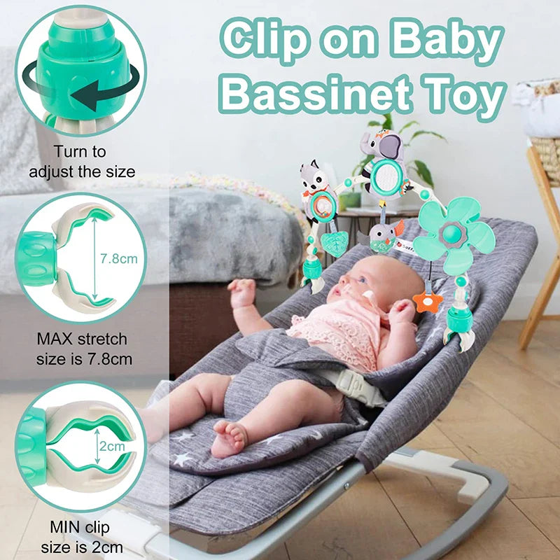 Muzikale Wagenspanner Baby – Speelboog met Licht & Geluid voor Kinderwagen