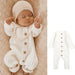 Gebreide babyromper van zachte katoenen stof, unisex, voor baby's van 0 tot 2 jaar