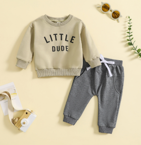 Herfst Kinderoutfit Jongens – Comfortabele Sweater & Broek Set 0-8 Jaar