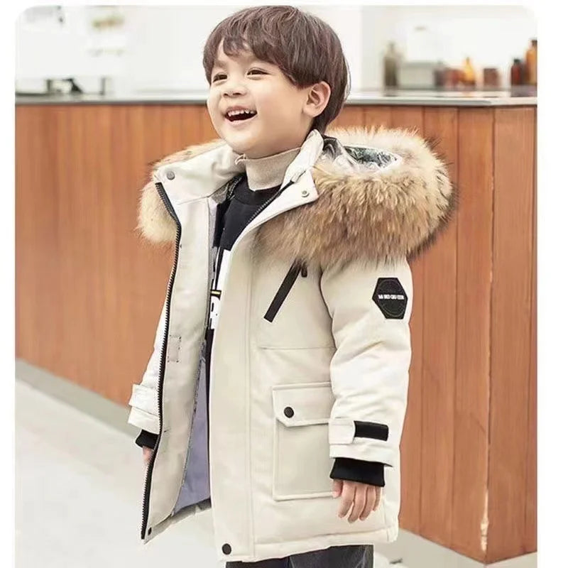 Kinder Winterjas Waterdicht & Warm – Stijlvolle Jas met Afneembare Capuchon voor 5-12 Jaar