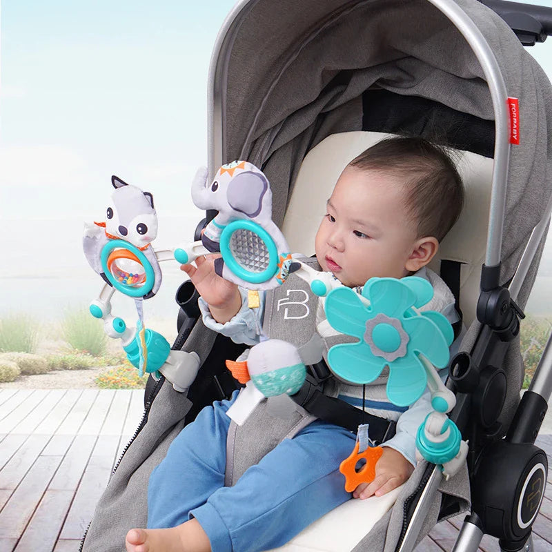 Muzikale Wagenspanner Baby – Speelboog met Licht & Geluid voor Kinderwagen