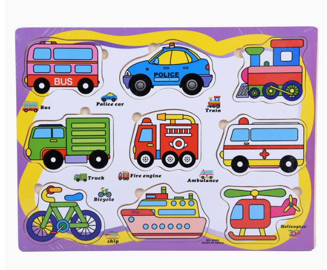 Houten Puzzel Set Kind – Educatieve Puzzels (6-in-1, 3+)