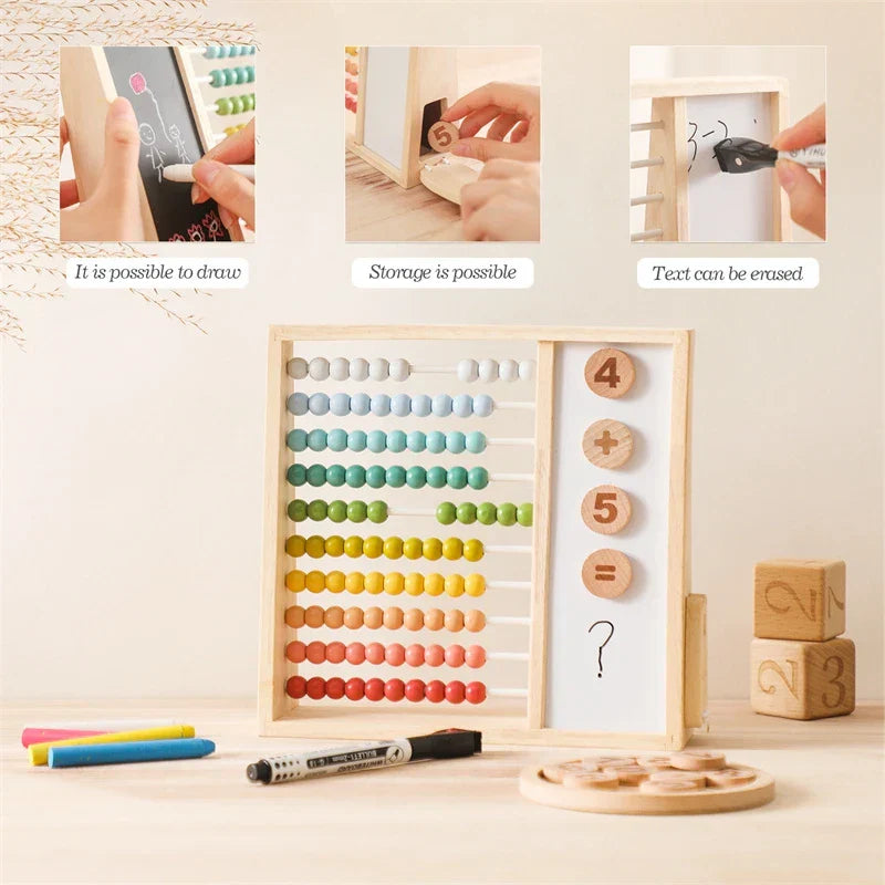 Telraam Kind Hout – Leren Rekenen Speelgoed (3+)