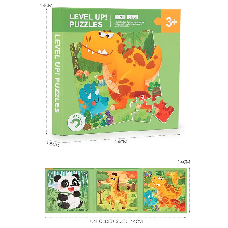 PuzzleVoy Magnetisch Puzzelboek – Educatief Reis Puzzelspel voor Kinderen