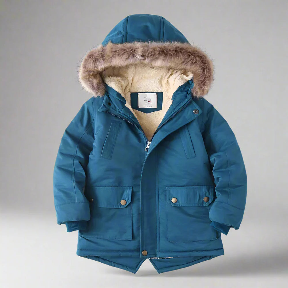 Warme Kinder Winterjas met Capuchon – Comfortabele Gevoerde Jas voor Koude Dagen