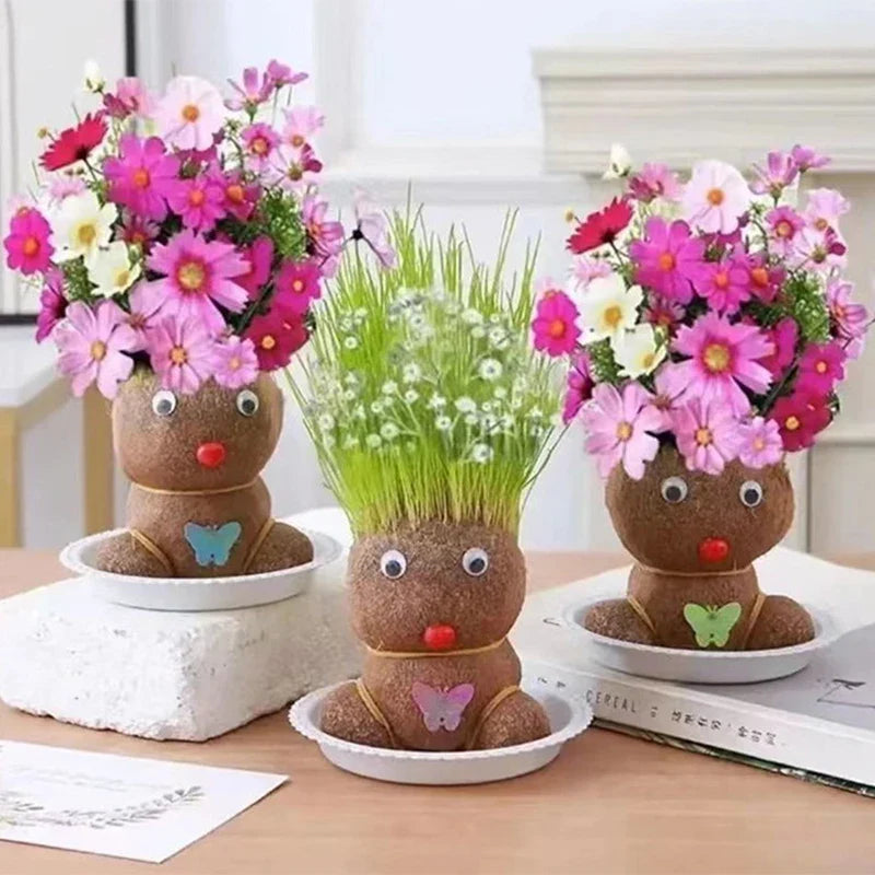 Graspop met Groeiend Gras – Figuurplant Decoratie & Cadeau
