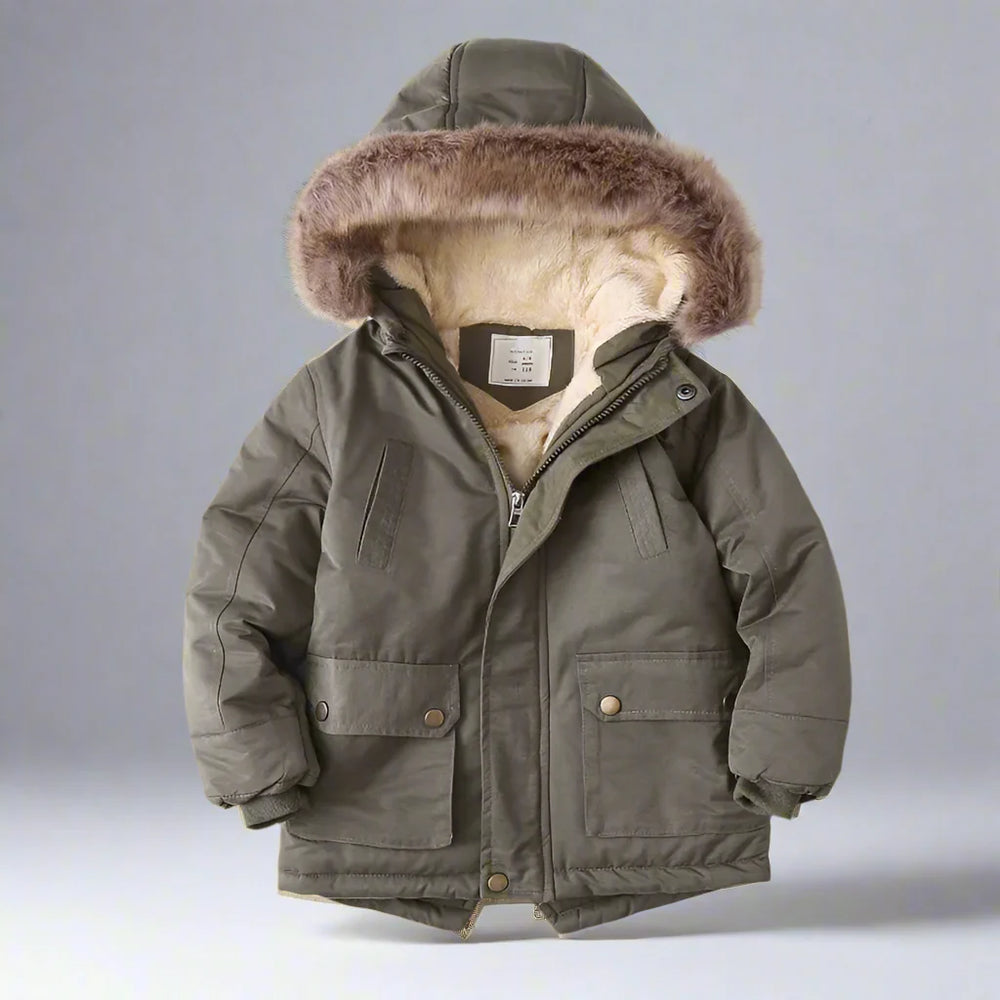 Warme Kinder Winterjas met Capuchon – Comfortabele Gevoerde Jas voor Koude Dagen