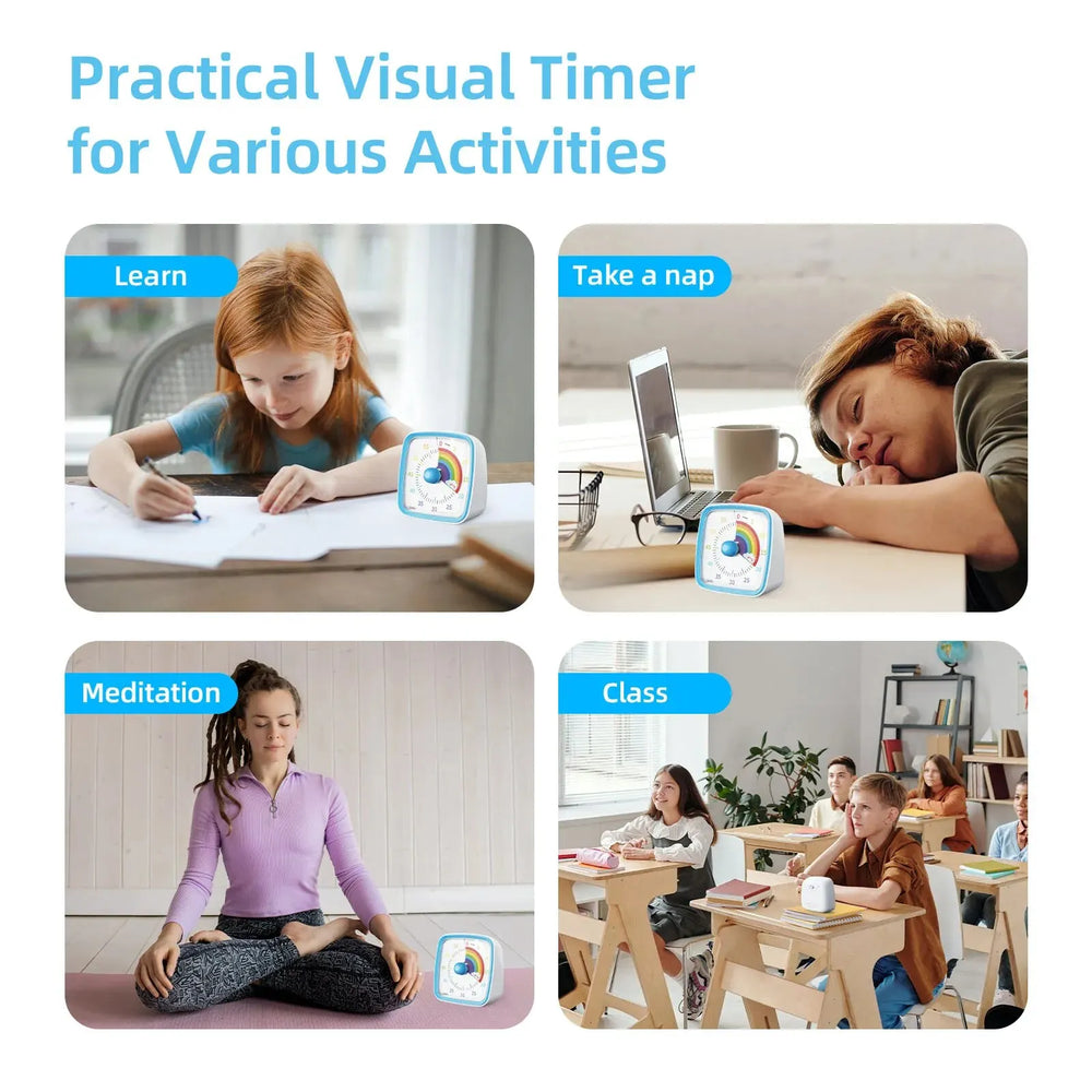 Calmero FocusFlow TimeLight – Stille Visuele Timer met Nachtlamp voor Huiswerk en Concentratie