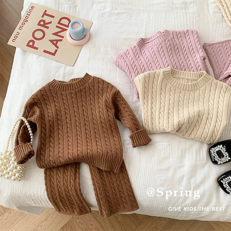 TinyCharm Gebreide Trui & Broek Set voor Kinderen