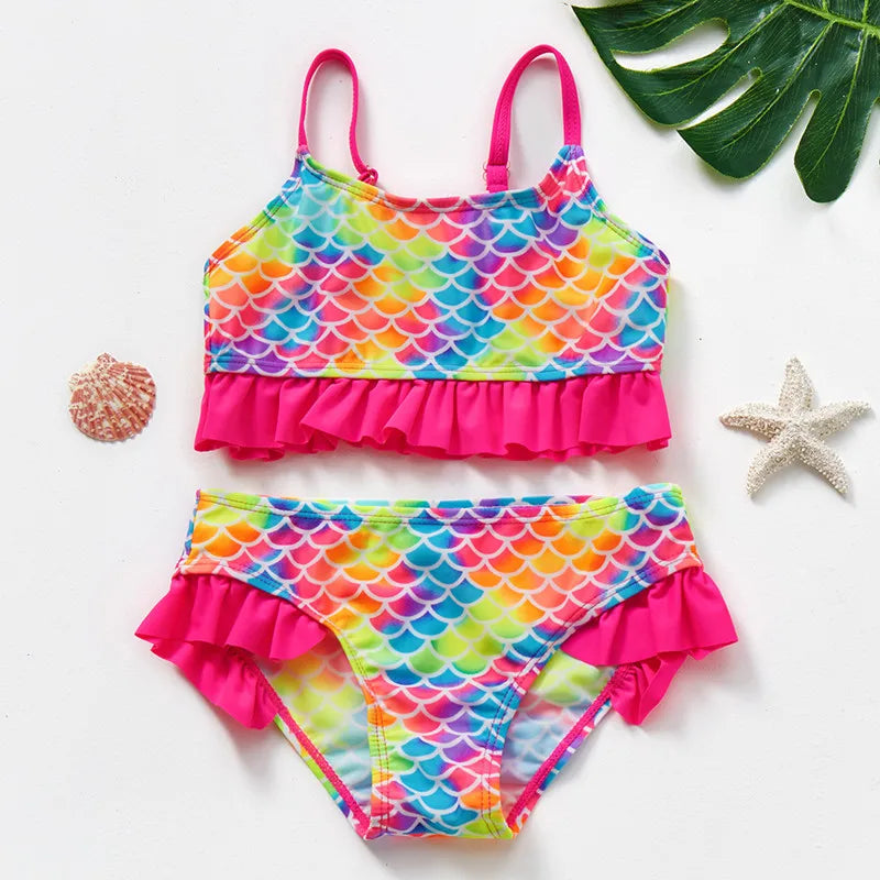 Sneldrogende Meisjes Bikini met Vrolijke Print – Comfortabel & Zomerproof (0-11 jaar)