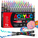 Acrylmarkers met flexibele penseelpunt voor glas, keramiek, steen, hout en papier, sneldrogende inkt op waterbasis