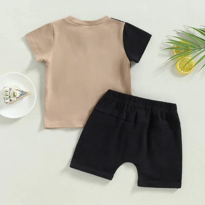 Zomers Katoenen Setje Jongen – Ademend & Comfortabel – 0-5 Jaar – Perfect voor Warme Dagen