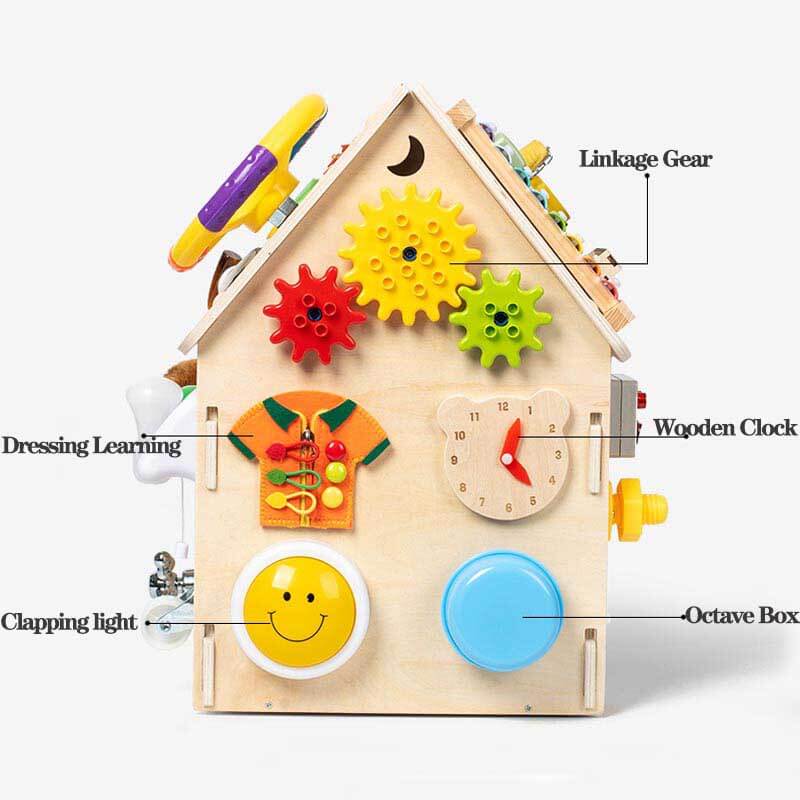 Montessori Activiteitenhuis voor Peuters – Houten Educatief Speelhuis dat Motoriek en Logica Ontwikkelt