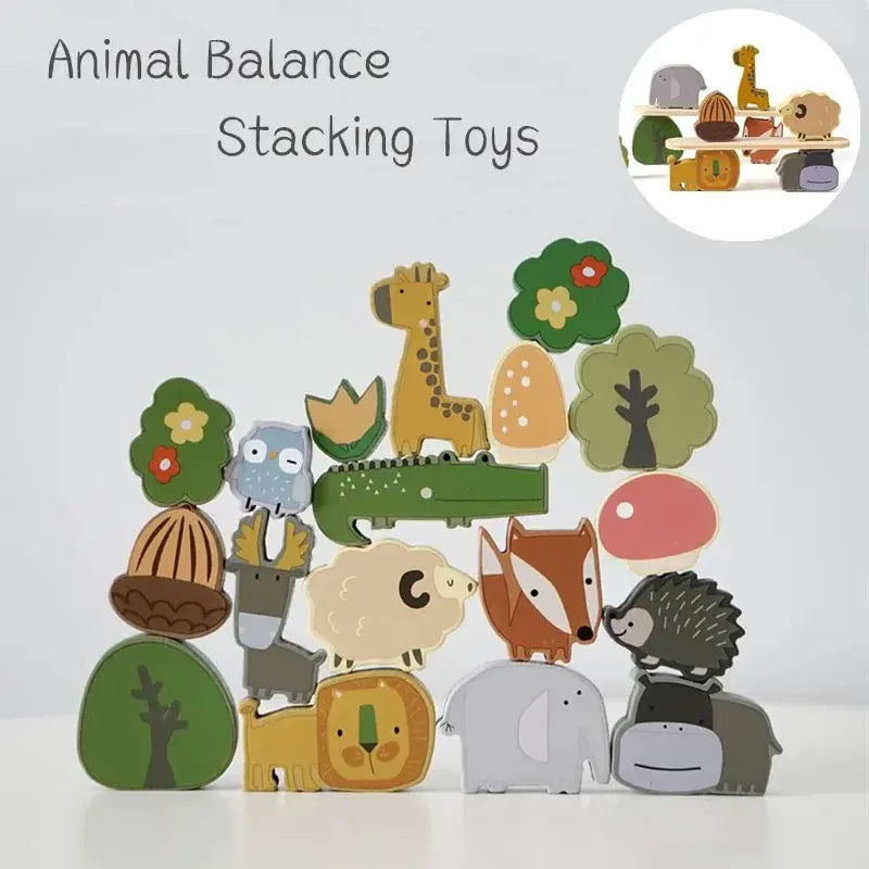 ZooBalance Houten Dierenblokken – Educatief Stapel- en Balansspel voor Kinderen – Creatief & Motorisch Speelgoed