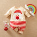 Kerstromper katoen met lange mouwen en drukknopen – kerstman- of rendierprint | kerstpakje baby