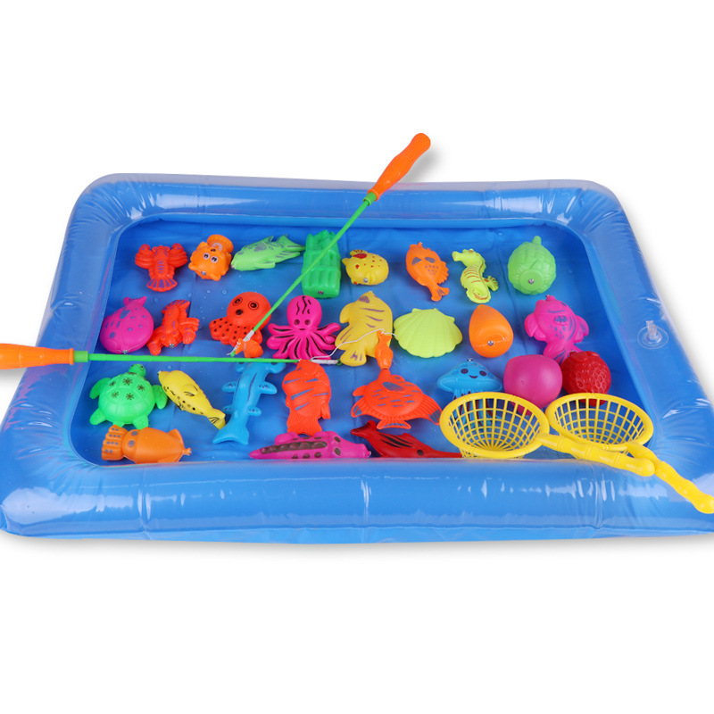 MarinaCatch Visspel Set voor Kinderen – Compleet Hengelspel met 46 Visjes en Zwembad