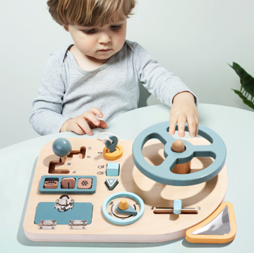 Houten Speelgoed Stuur Kind – Montessori Dashboard 3+