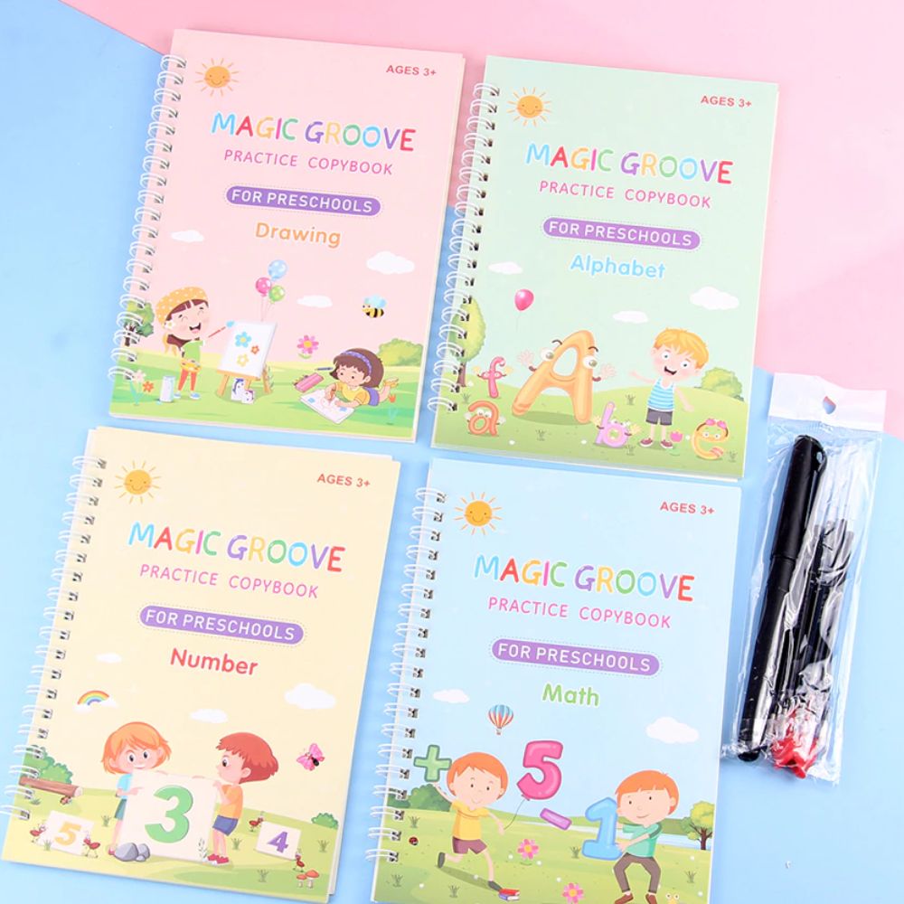 Schrijven Leren Set Kind – Herbruikbare Oefenboekjes (3+)
