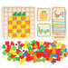 Houten mozaïekpuzzel met 120 stukjes – 20 dubbelzijdige kaarten | patronenpuzzel Montessori
