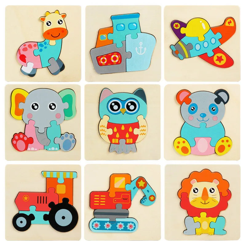 3D Houten Dierenpuzzel – Educatief Speelgoed voor Peuters & Kleuters | Creativiteit & Fijne Motoriek
